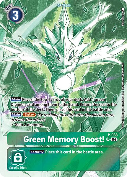 Green Memory Boost! [P-038] (Starter Deck 18 Exclusive) [Starter Deck: Guardian Vortex Promos] | Card Merchant Takapuna