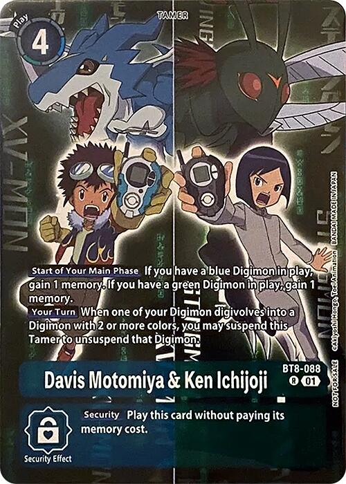 Davis Motomiya & Ken Ichijoji [BT8-088] (Super Complete Selection Daisuke ver.) [New Awakening Promos] | Card Merchant Takapuna