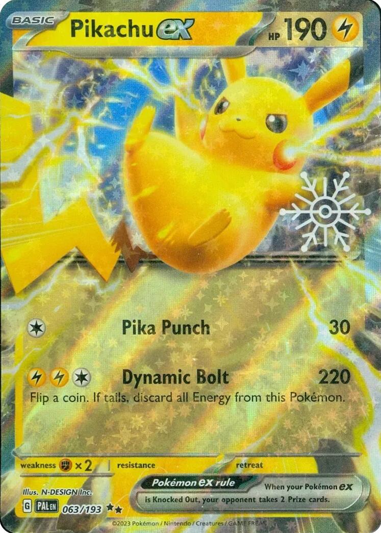 Pikachu ex (063/193) (Holiday Calendar) [Miscellaneous Cards] | Card Merchant Takapuna