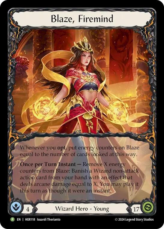 Blaze, Firemind [HER118] (Promo)  Cold Foil | Card Merchant Takapuna