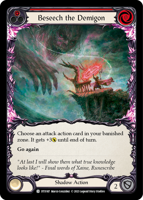 Beseech the Demigon (Red) [DTD187] (Dusk Till Dawn)  Rainbow Foil | Card Merchant Takapuna