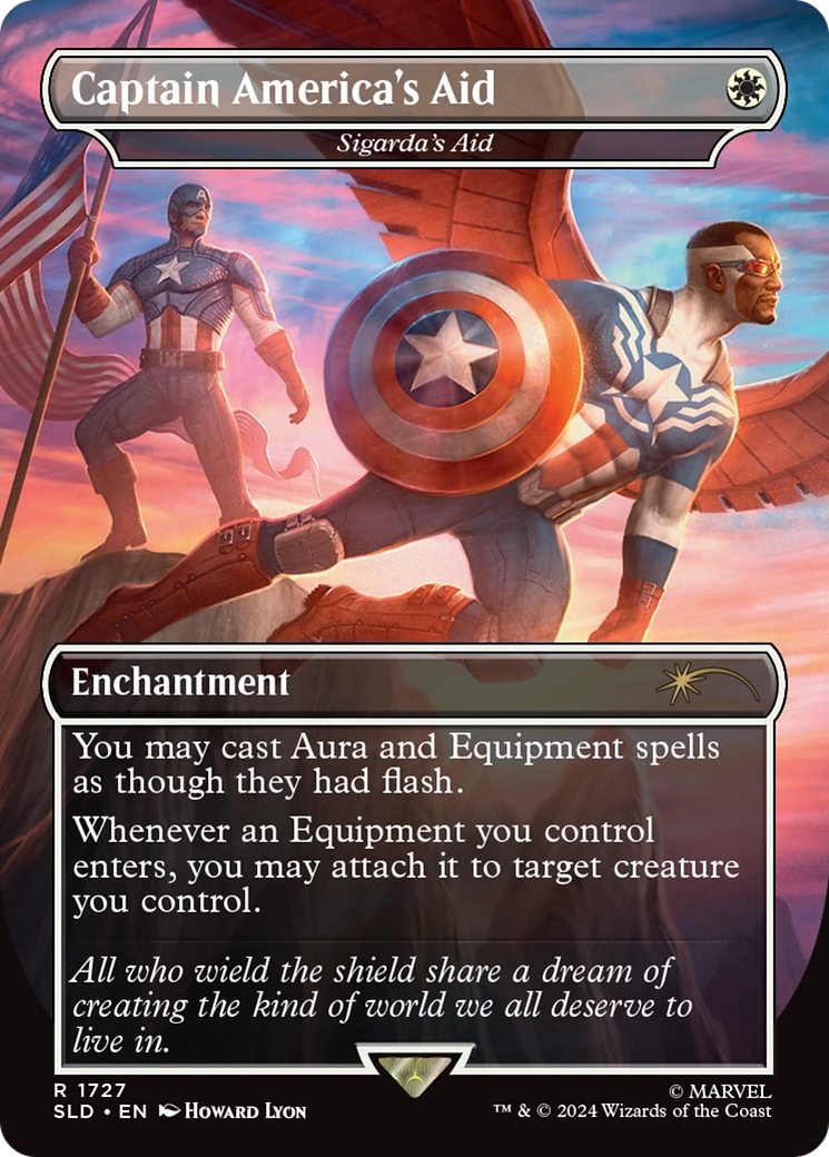 Captain America's Aid - Sigarda's Aid (Rainbow Foil) [Secret Lair Drop Series] | Card Merchant Takapuna