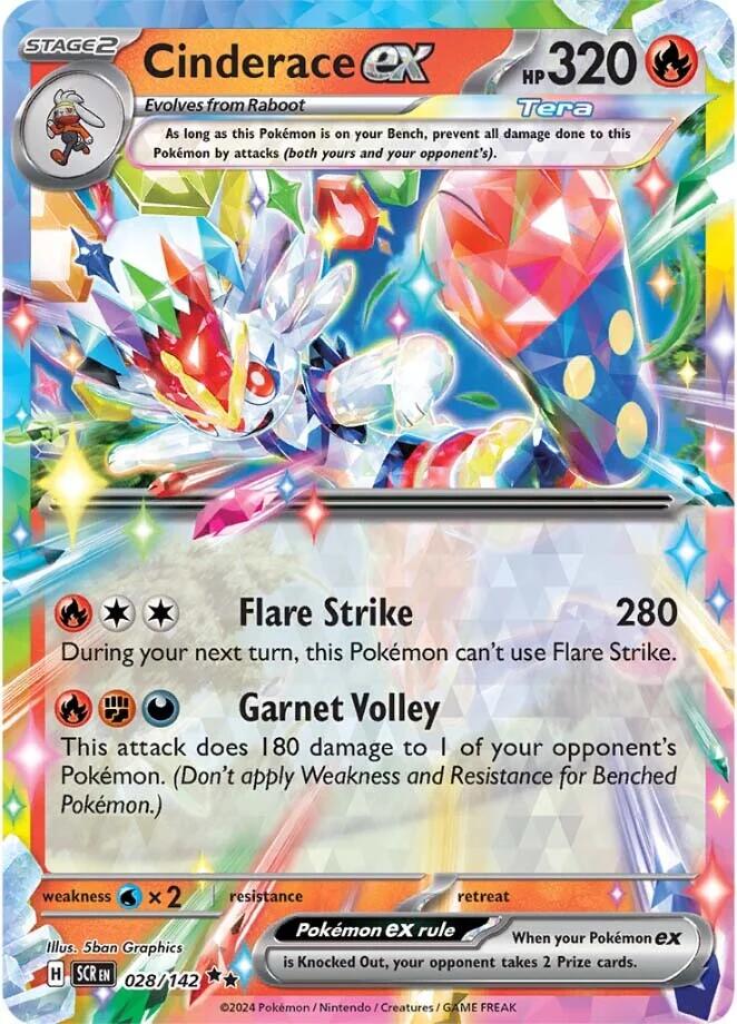 Cinderace ex (028/142) [Scarlet & Violet: Stellar Crown] | Card Merchant Takapuna