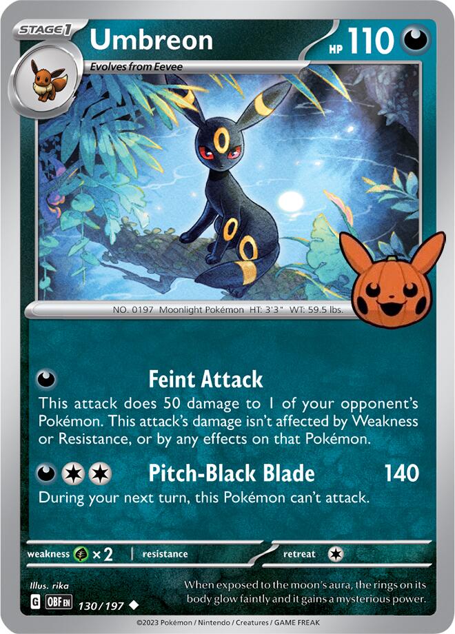 Umbreon (130/197) [Trick or Trade 2024] | Card Merchant Takapuna