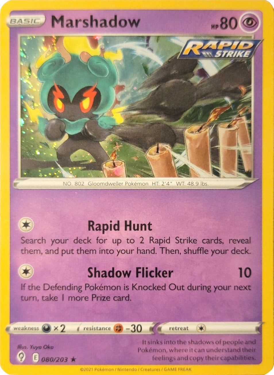 Marshadow (080/203) (Cosmos Holo) [Sword & Shield: Evolving Skies] | Card Merchant Takapuna