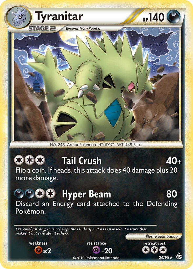 Tyranitar (26/95) (Theme Deck Exclusive) [HeartGold & SoulSilver: Unleashed] | Card Merchant Takapuna