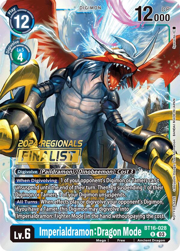 Imperialdramon: Dragon Mode [BT16-028] (2024 Regionals Finalist) [Beginning Observer] | Card Merchant Takapuna