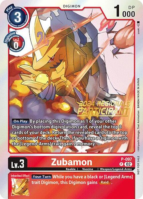 Zubamon [P-097] - P-097 (2024 Regionals Participant) [Digimon Promotion Cards] | Card Merchant Takapuna