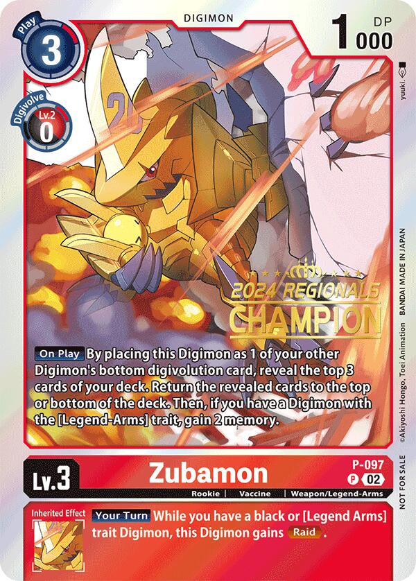 Zubamon [P-097] - P-097 (2024 Regionals Champion) [Digimon Promotion Cards] | Card Merchant Takapuna