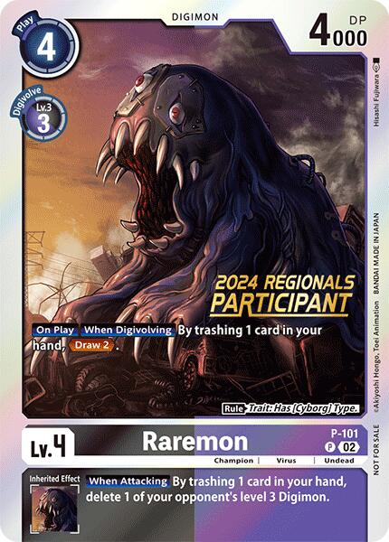 Raremon [P-101] - P-101 (2024 Regionals Participant) [Digimon Promotion Cards] | Card Merchant Takapuna