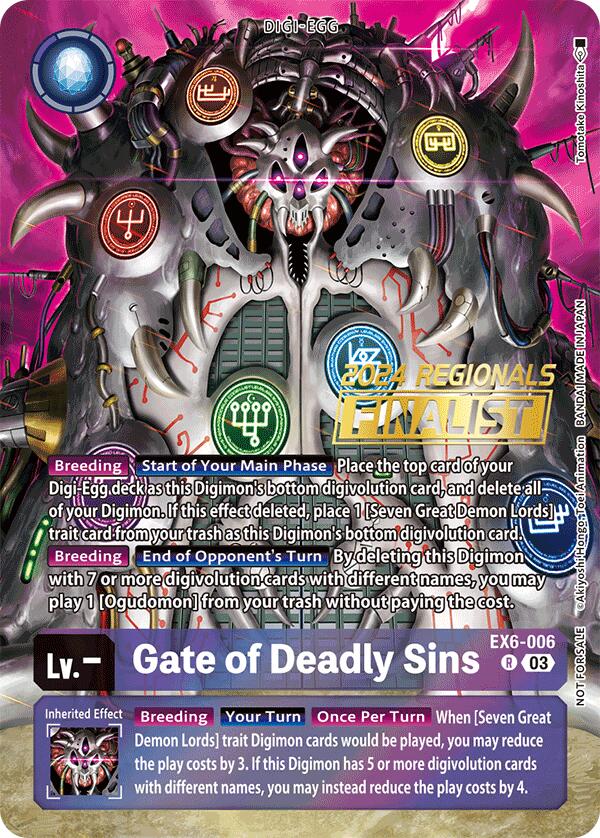 Gate of Deadly Sins [EX6-006] (2024 Regionals Finalist) [Infernal Ascension] | Card Merchant Takapuna