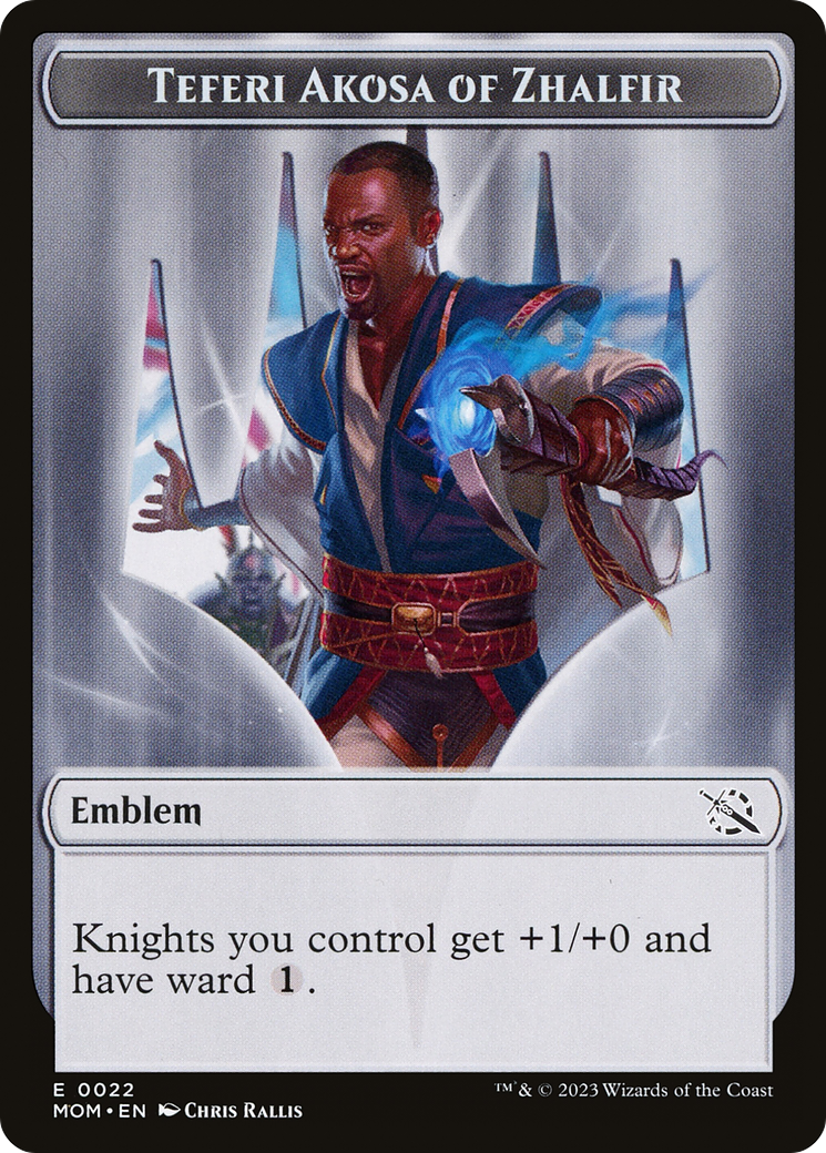 Treasure (20) // Teferi Akosa of Zhalfir Emblem Double-Sided Token [March of the Machine Tokens] | Card Merchant Takapuna