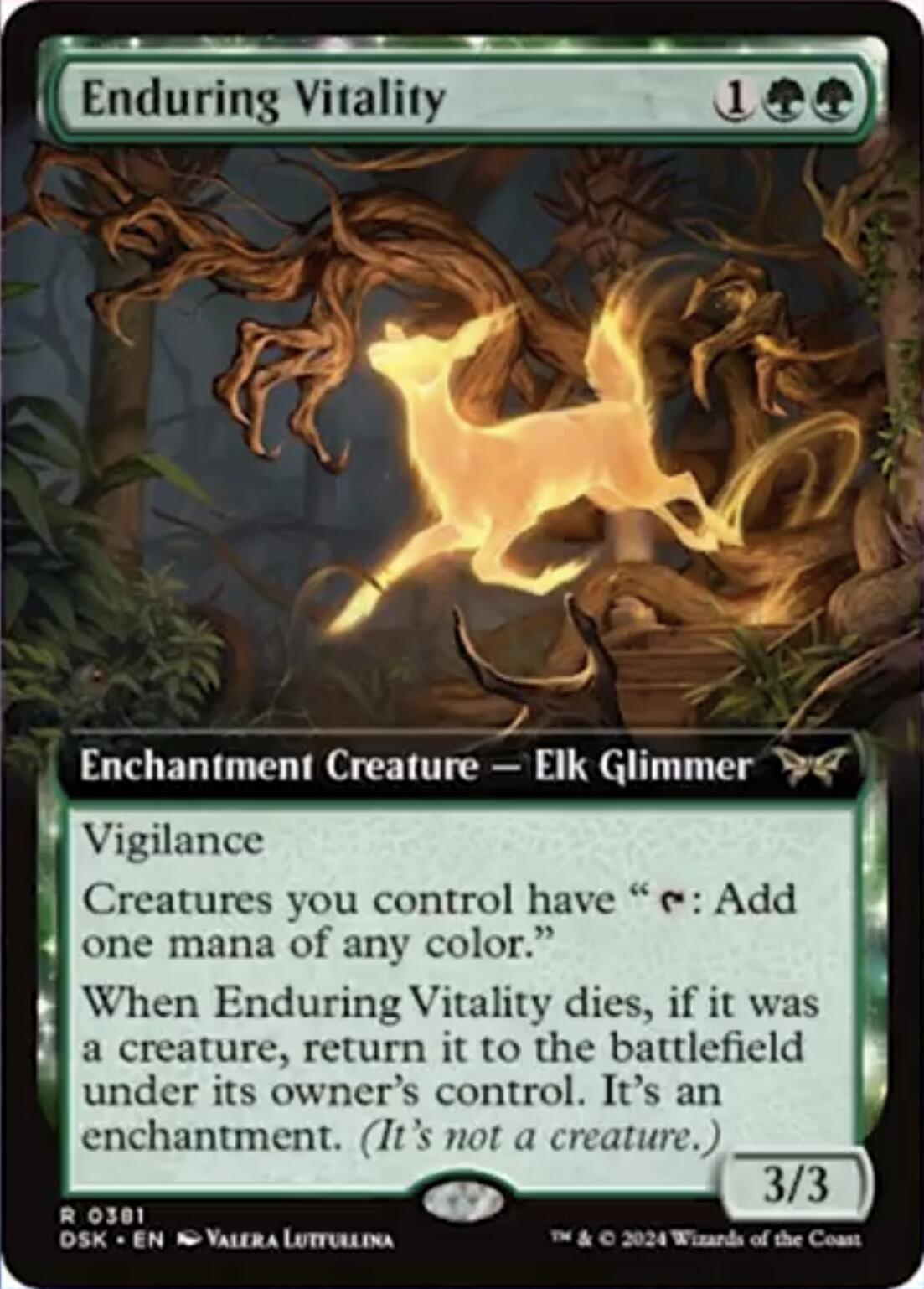 Enduring Vitality (Extended Art) [Duskmourn: House of Horror] | Card Merchant Takapuna