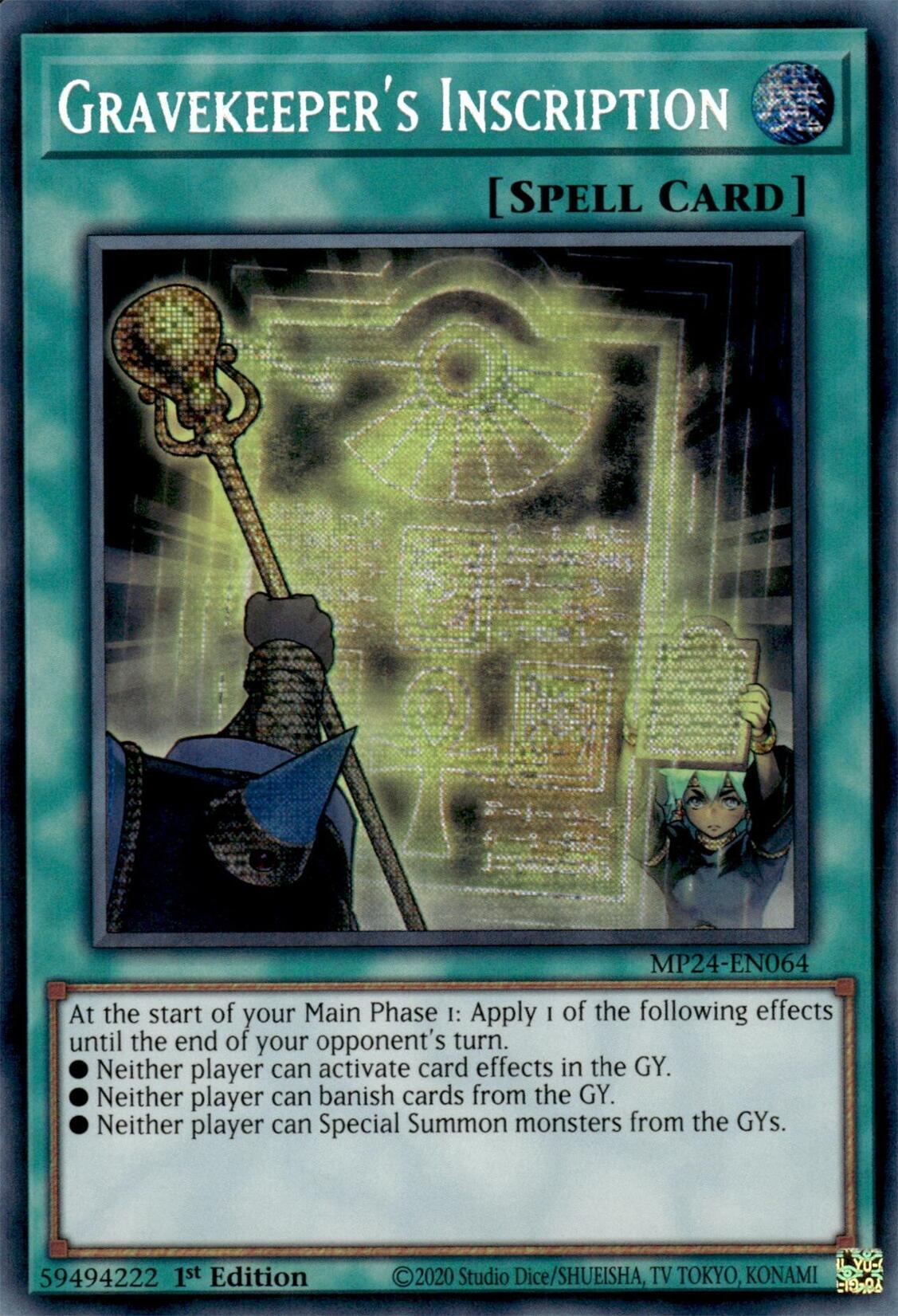 Gravekeeper's Inscription [MP24-EN064] Prismatic Secret Rare | Card Merchant Takapuna