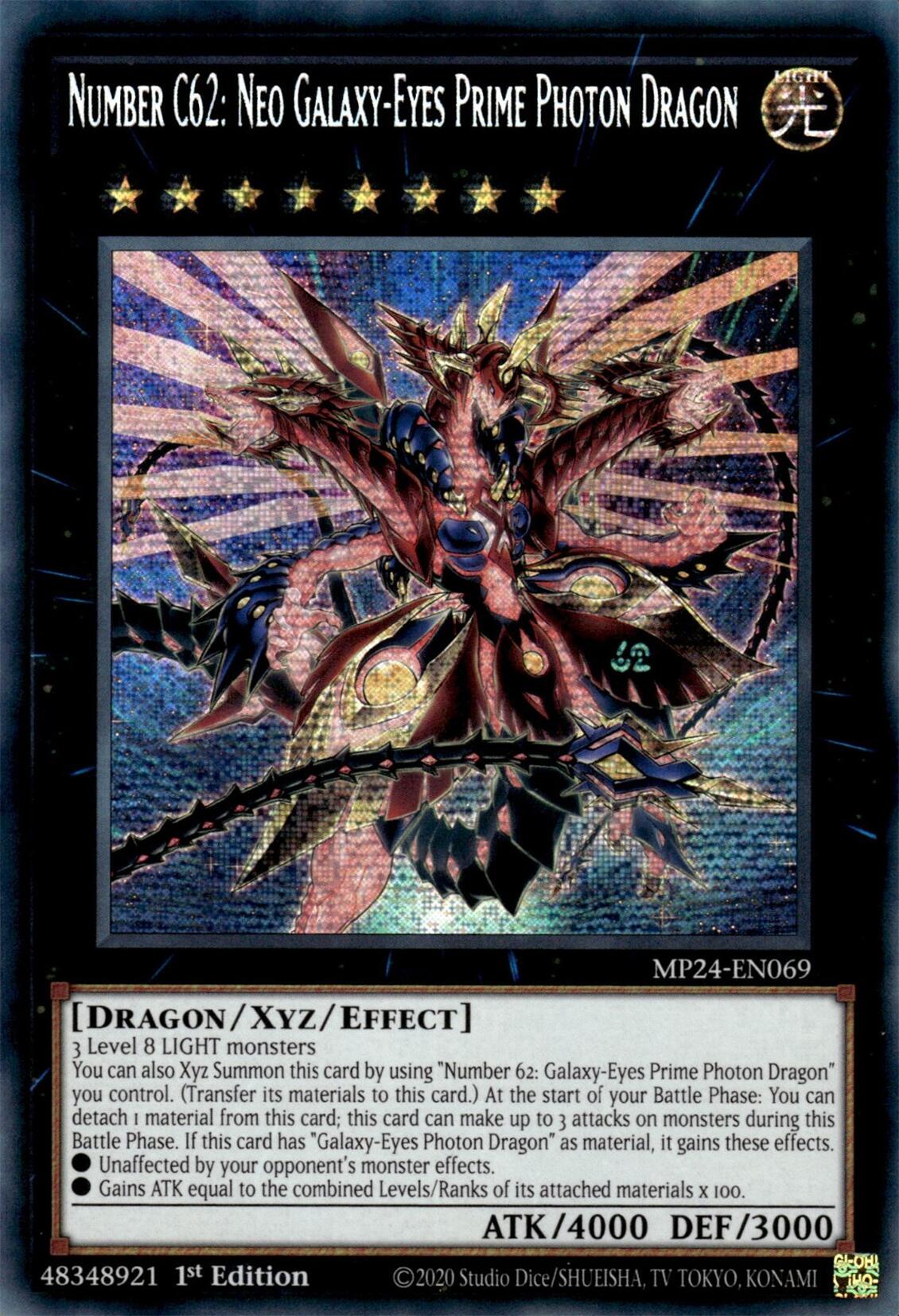 Number C62: Neo Galaxy-Eyes Prime Photon Dragon [MP24-EN069] Prismatic Secret Rare | Card Merchant Takapuna