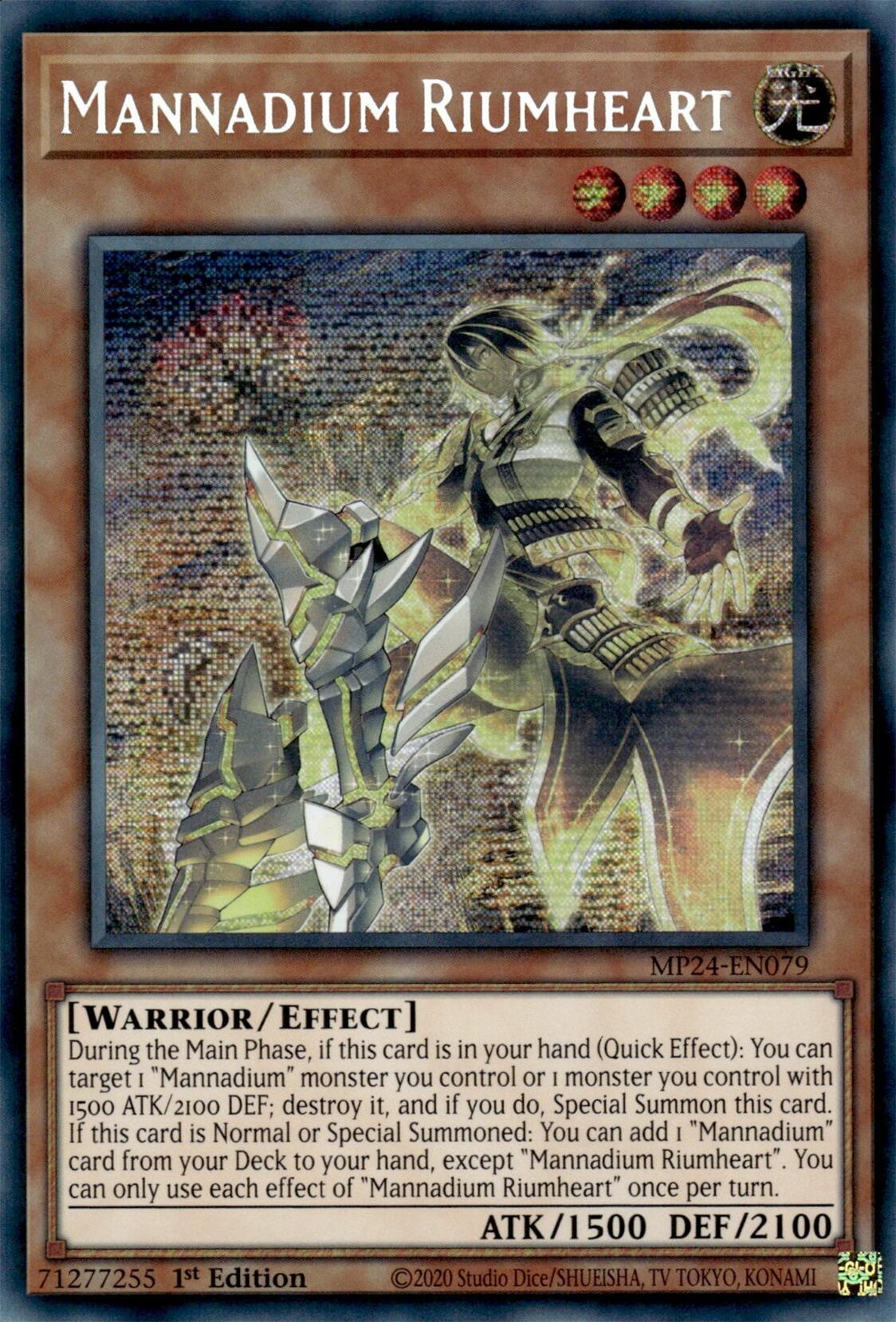 Mannadium Riumheart [MP24-EN079] Prismatic Secret Rare | Card Merchant Takapuna