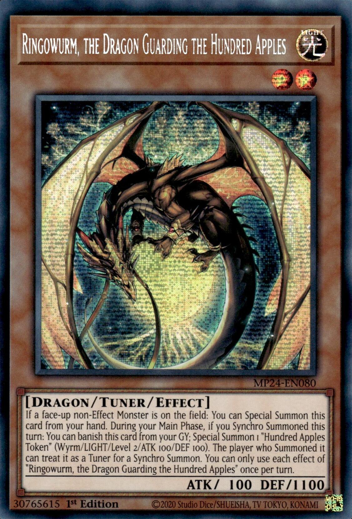 Ringowurm, the Dragon Guarding the Hundred Apples [MP24-EN080] Prismatic Secret Rare | Card Merchant Takapuna