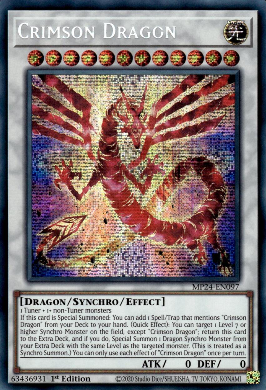 Crimson Dragon (card) [MP24-EN097] Prismatic Secret Rare | Card Merchant Takapuna