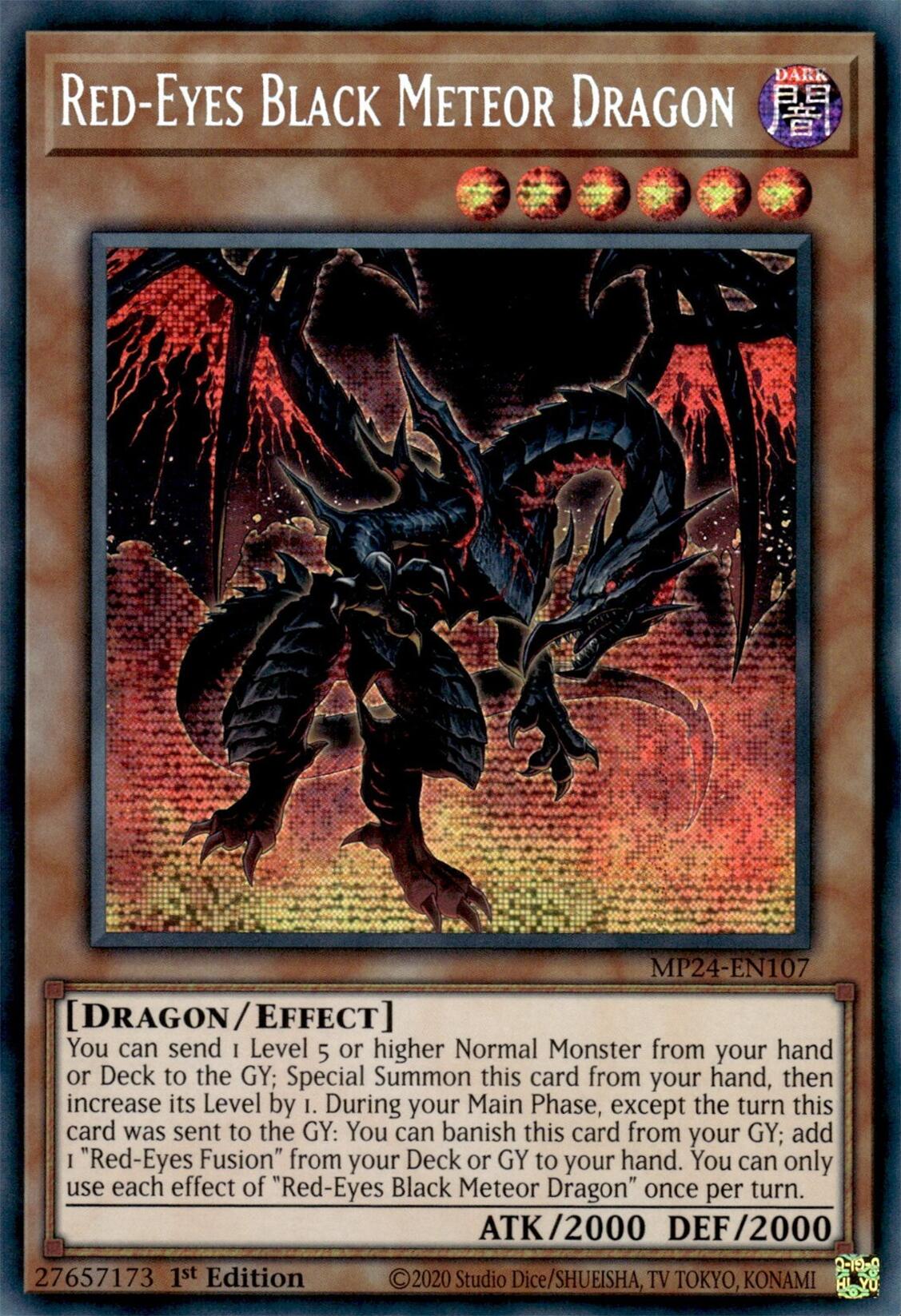 Red-Eyes Black Meteor Dragon [MP24-EN107] Prismatic Secret Rare | Card Merchant Takapuna