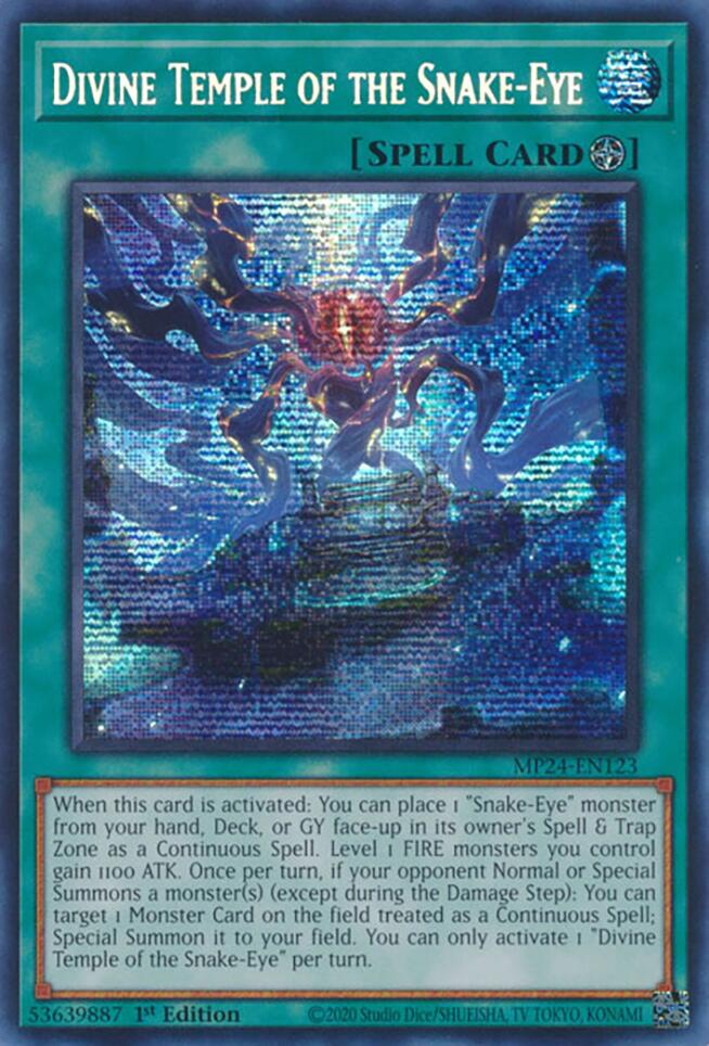 Divine Temple of the Snake-Eye [MP24-EN123] Prismatic Secret Rare | Card Merchant Takapuna