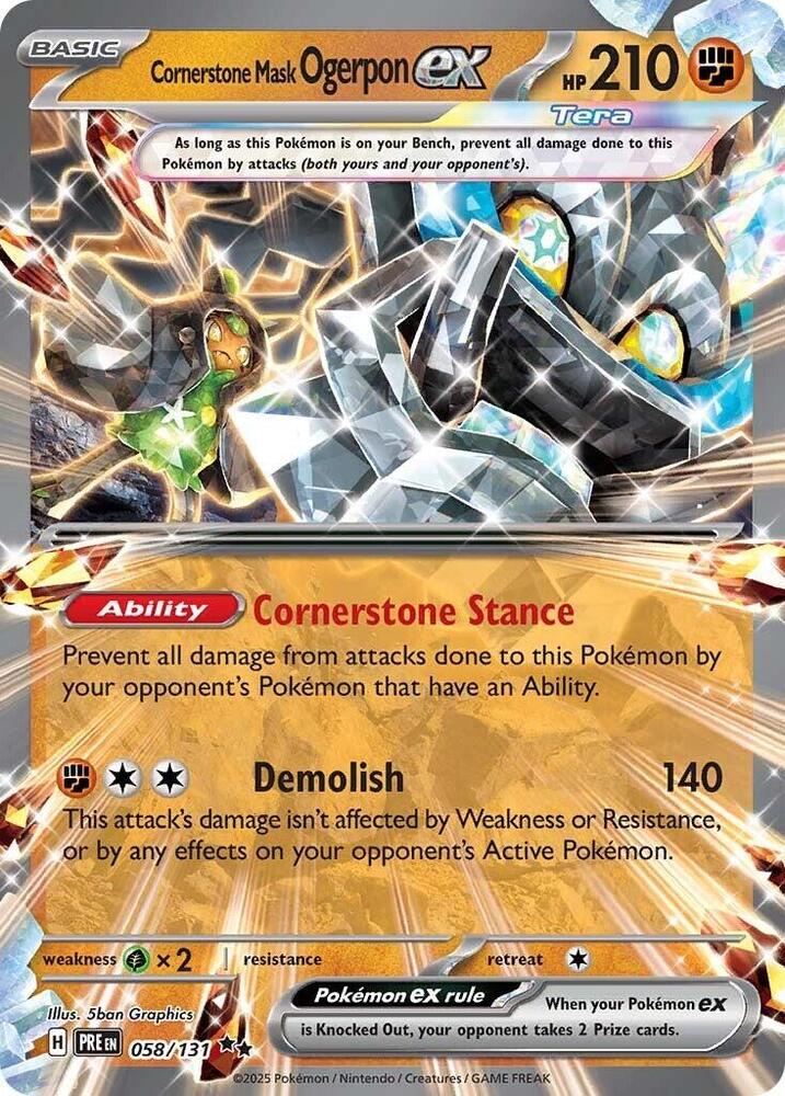 Cornerstone Mask Ogerpon ex (058/131) [Scarlet & Violet: Prismatic Evolutions] | Card Merchant Takapuna