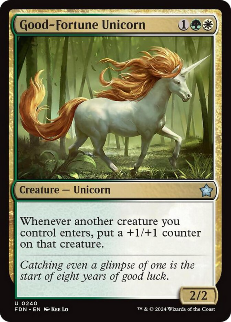 Good-Fortune Unicorn [Foundations] | Card Merchant Takapuna