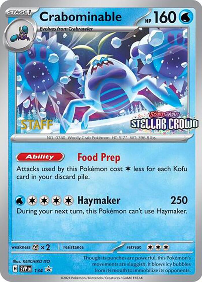 Crabominable (134/142) (Staff Promo) [Scarlet & Violet: Black Star Promos] | Card Merchant Takapuna