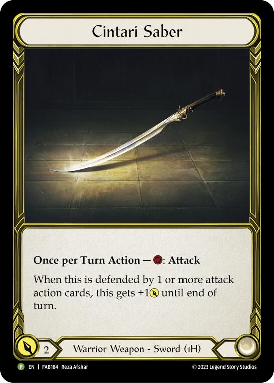 Cintari Saber [FAB184] (Promo)  Cold Foil | Card Merchant Takapuna