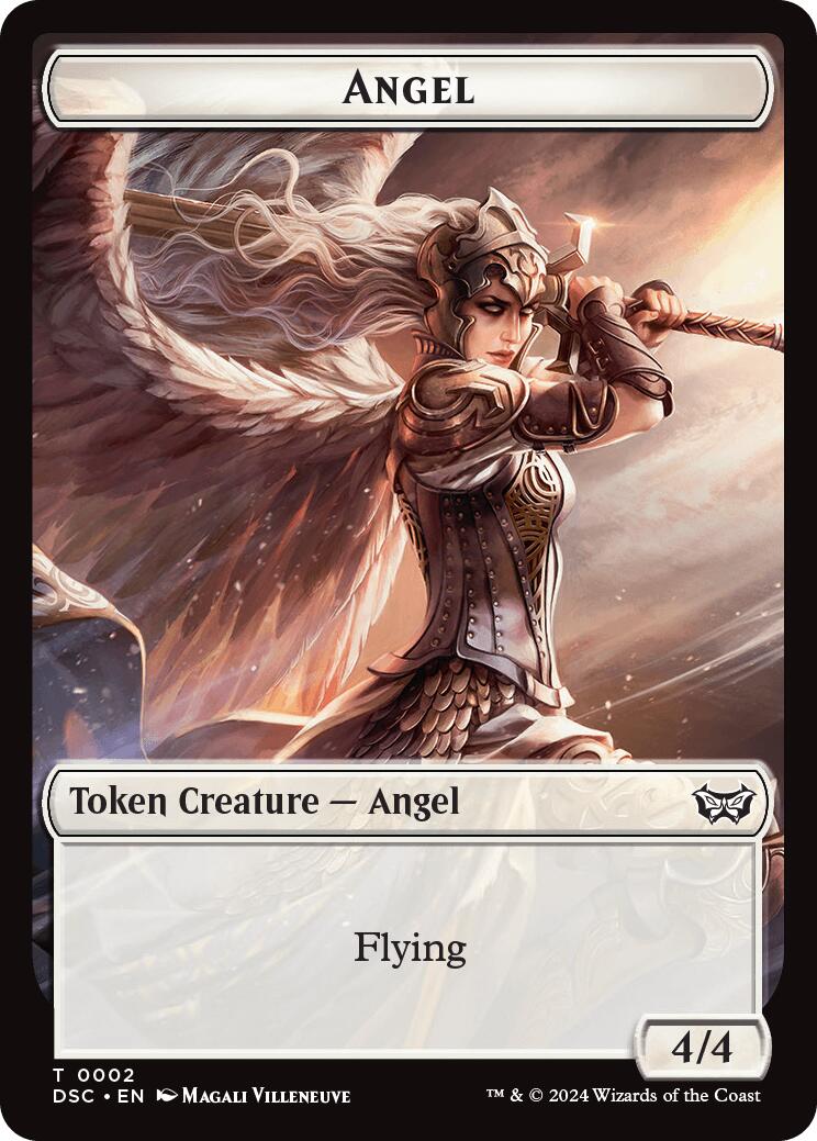 Angel // Treasure Double-Sided Token [Duskmourn: House of Horror Commander Tokens] | Card Merchant Takapuna