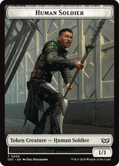 Human soldier // Scarecrow Double-Sided Token [Duskmourn: House of Horror Commander Tokens] | Card Merchant Takapuna