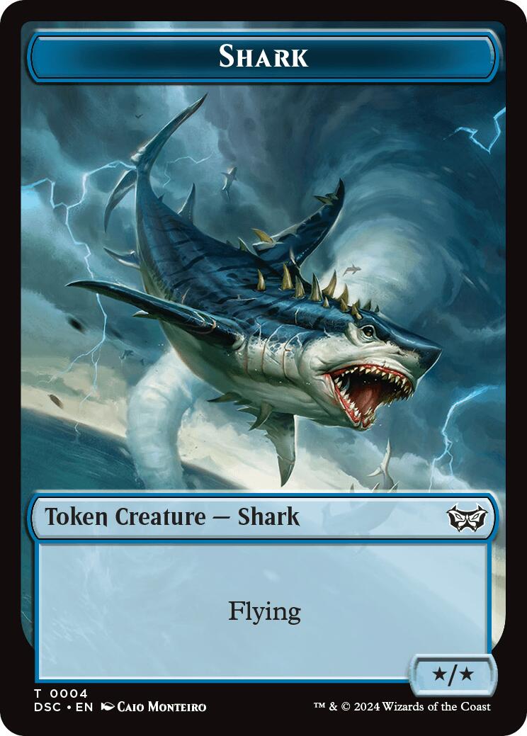 Shark // Copy Double-Sided Token [Duskmourn: House of Horror Commander Tokens] | Card Merchant Takapuna