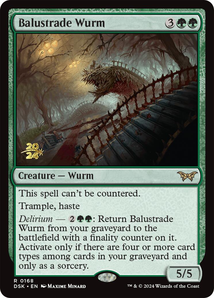 Balustrade Wurm [Duskmourn: House of Horror Prerelease Promos] | Card Merchant Takapuna