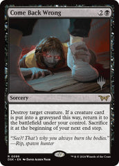 Come Back Wrong (0086) [Duskmourn: House of Horror Promos] | Card Merchant Takapuna