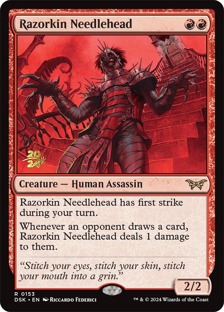 Razorkin Needlehead [Duskmourn: House of Horror Prerelease Promos] | Card Merchant Takapuna