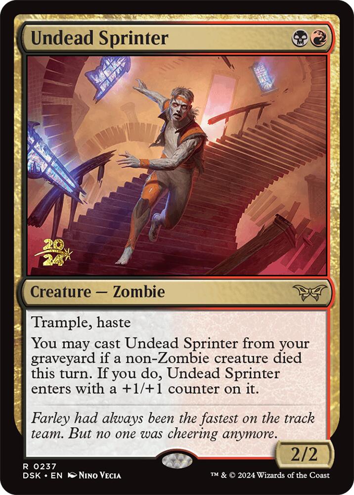 Undead Sprinter [Duskmourn: House of Horror Prerelease Promos] | Card Merchant Takapuna