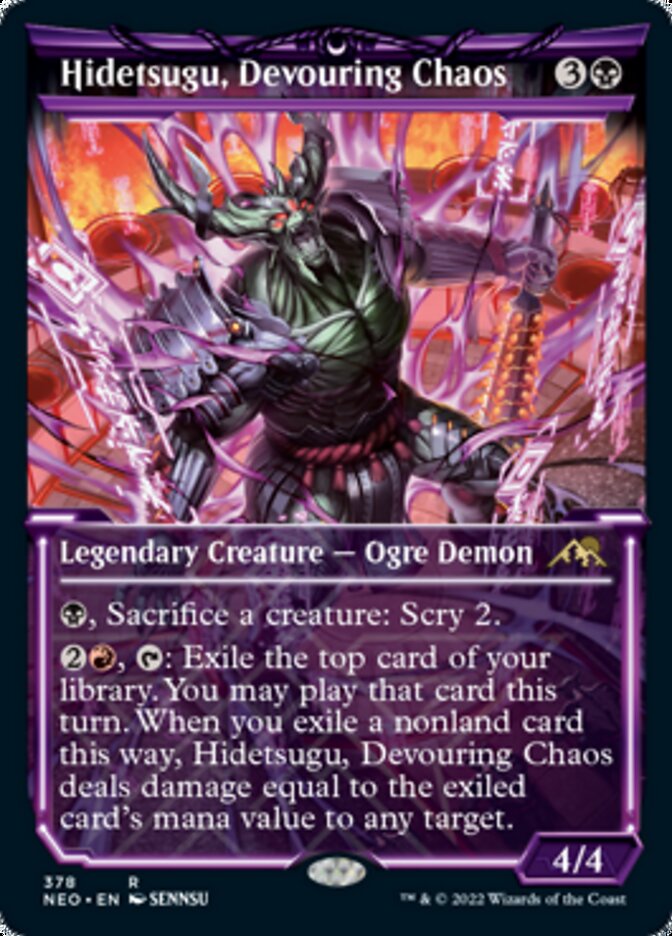 Hidetsugu, Devouring Chaos (Showcase Soft Glow) [Kamigawa: Neon Dynasty] | Card Merchant Takapuna