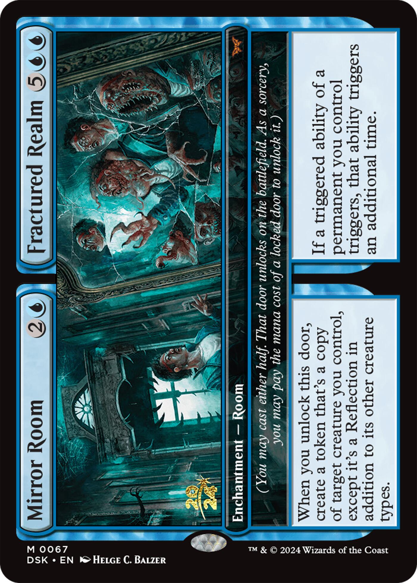 Mirror Room // Fractured Realm [Duskmourn: House of Horror Prerelease Promos] | Card Merchant Takapuna