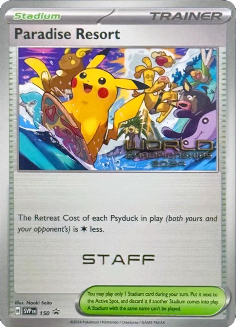 Paradise Resort (150) (World Championships 2024) (Staff) [Scarlet & Violet: Black Star Promos] | Card Merchant Takapuna