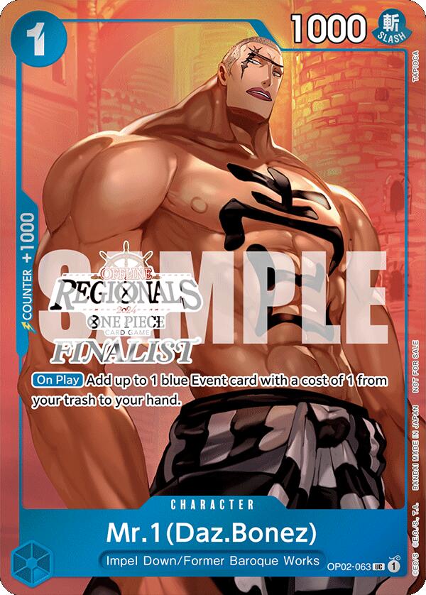 Mr.1 (Daz.Bonez) (Offline Regional 2024 Vol. 3) [Finalist] [One Piece Promotion Cards] | Card Merchant Takapuna