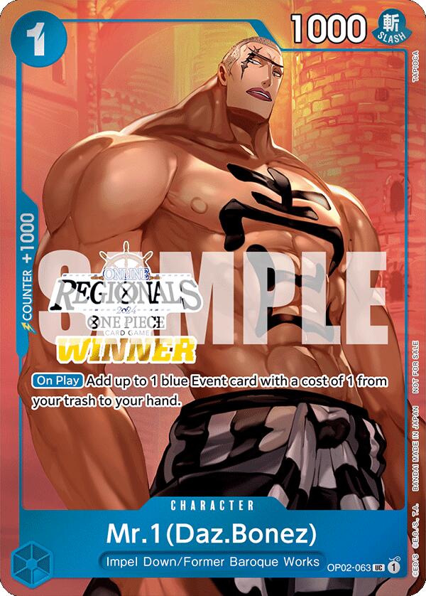 Mr.1 (Daz.Bonez) (Online Regional 2024 Vol. 3) [Winner] [One Piece Promotion Cards] | Card Merchant Takapuna