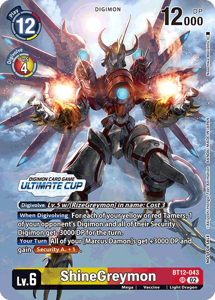 ShineGreymon [BT12-043] (Ultimate Cup 2024) [Across Time] | Card Merchant Takapuna