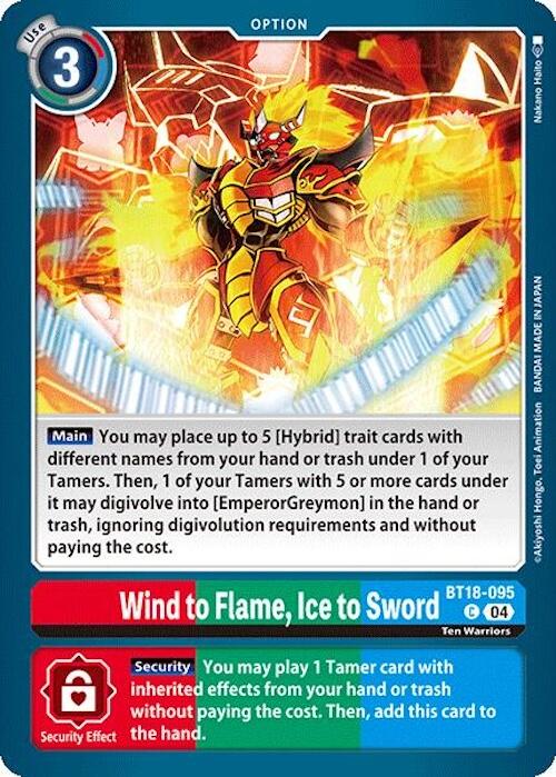 Wind to Flame, Ice to Sword [BT18-095] [Release Special Booster Ver.2.0] | Card Merchant Takapuna