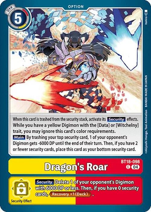 Dragon's Roar [BT18-098] [Release Special Booster 2.0] | Card Merchant Takapuna