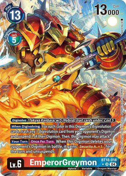 EmperorGreymon [BT18-018] (Alternate Art) [Release Special Booster 2.0] | Card Merchant Takapuna