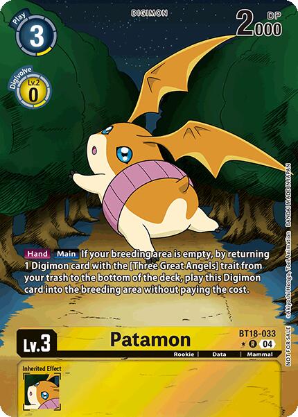 Patamon [BT18-033] (Release Special Booster 2.0: Box Promotion Pack) [Release Special Booster 2.0] | Card Merchant Takapuna