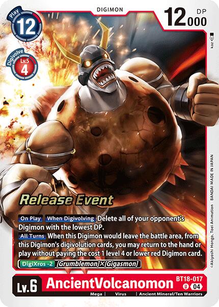 AncientVolcanomon [BT18-017] [Release Special Booster 2.0 Pre-Release Cards] | Card Merchant Takapuna