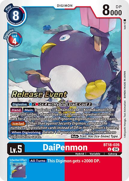 DaiPenmon [BT18-026] [Release Special Booster Ver.2.0 Pre-Release Cards] | Card Merchant Takapuna