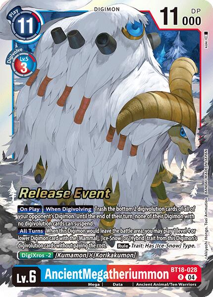 AncientMegatheriummon [BT18-028] [Release Special Booster 2.0 Pre-Release Cards] | Card Merchant Takapuna