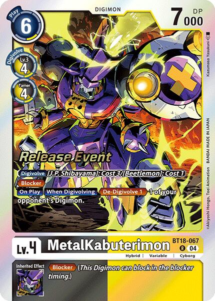 MetalKabuterimon [BT18-067] [Release Special Booster Ver.2.0 Pre-Release Cards] | Card Merchant Takapuna