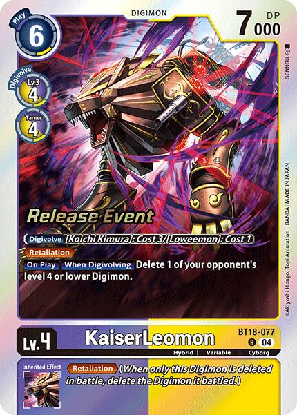 KaiserLeomon [BT18-077] [Release Special Booster Ver.2.0 Pre-Release Cards] | Card Merchant Takapuna